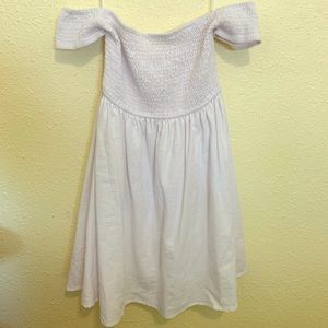 Off the shoulder white dress